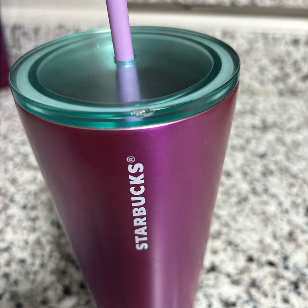 Starbucks Purple Tumbler with Straw